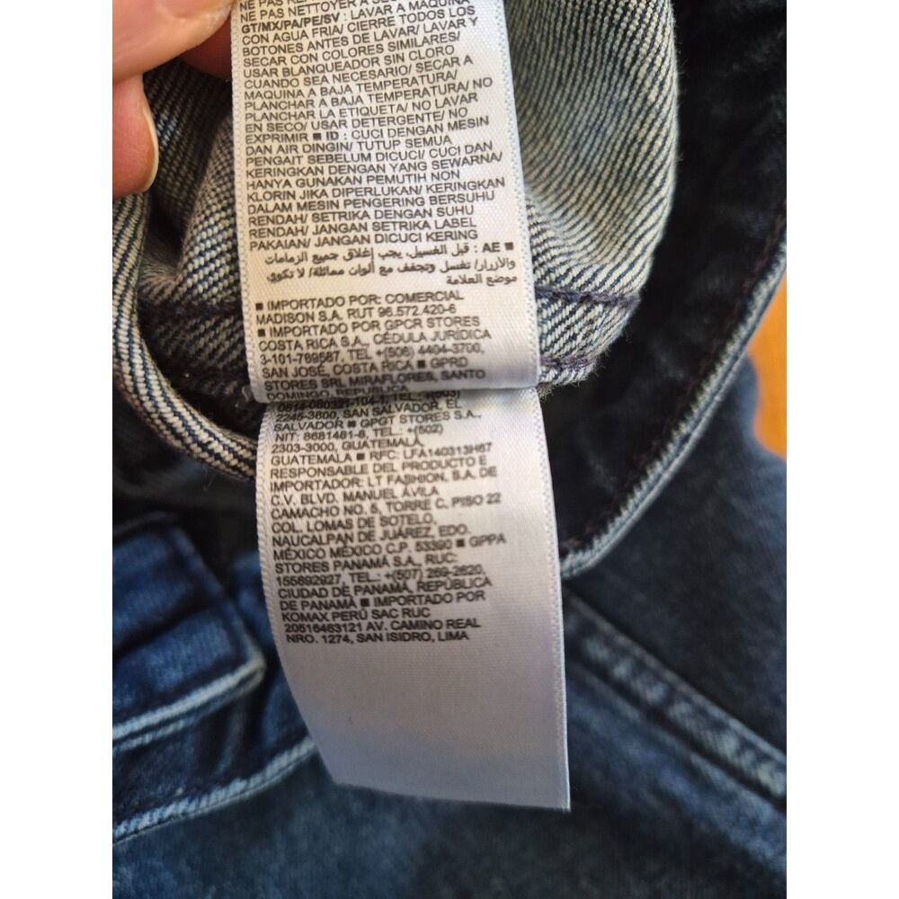 Old Navy Extra High-Waisted Straight Leg Patch Pocket Jeans Blue Denim 6 - Picture 13 of 13